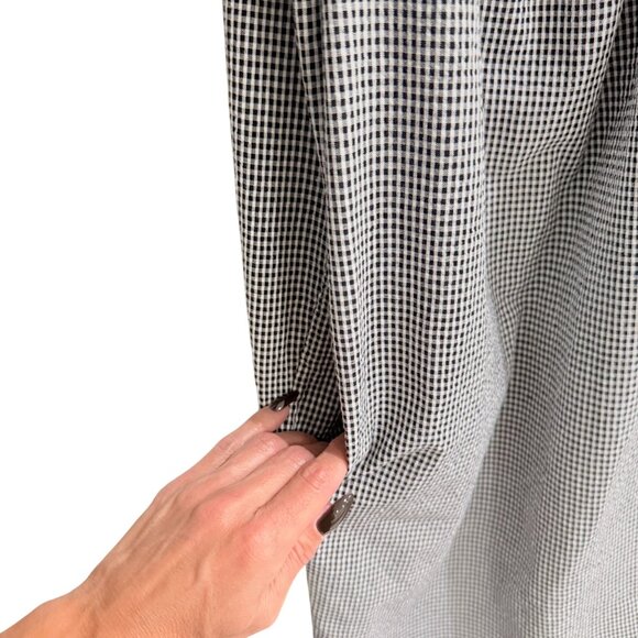 Mara Hoffman Swim Gingham Puff Sleeve Tie Back Mini Dress L Cotton Black White - Picture 11 of 12